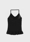 Trokin Dot Frill Halter Sleeveless Top