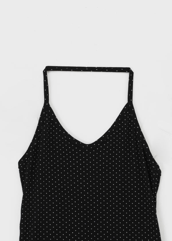 Trokin Dot Frill Halter Sleeveless Top