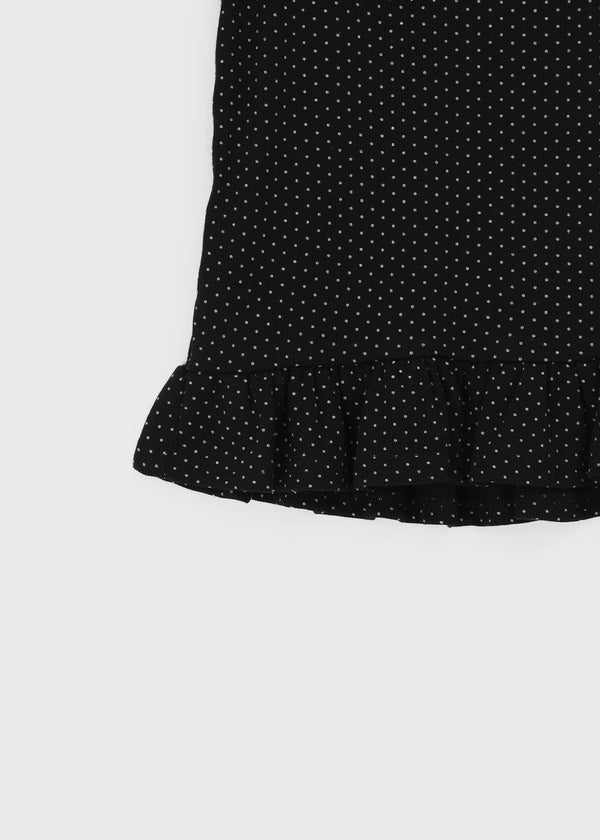 Trokin Dot Frill Halter Sleeveless Top