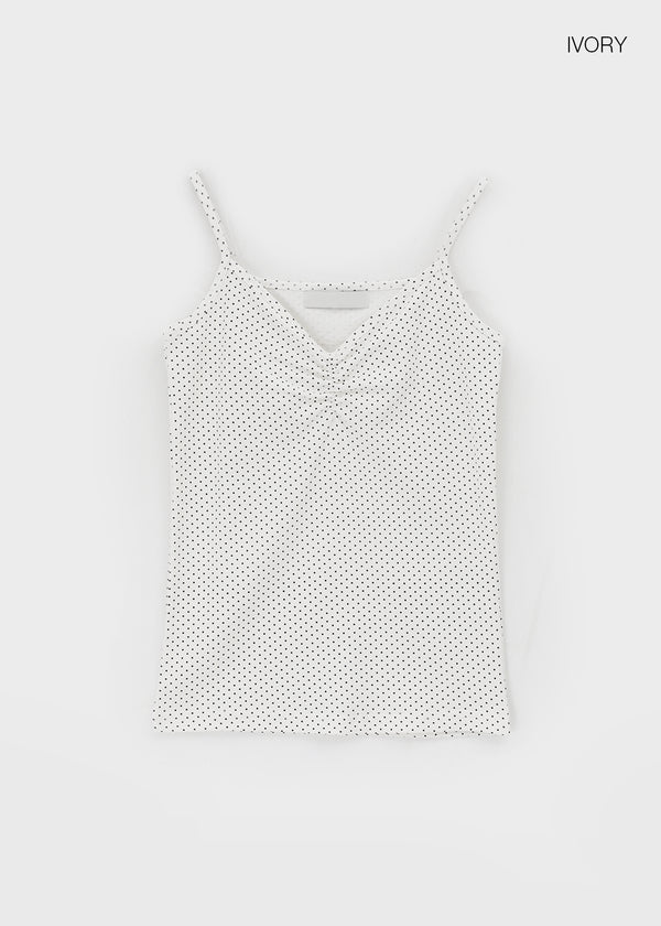 Ultnur Shirred Dot Tank Top