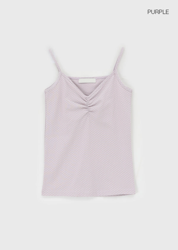 Ultnur Shirred Dot Tank Top
