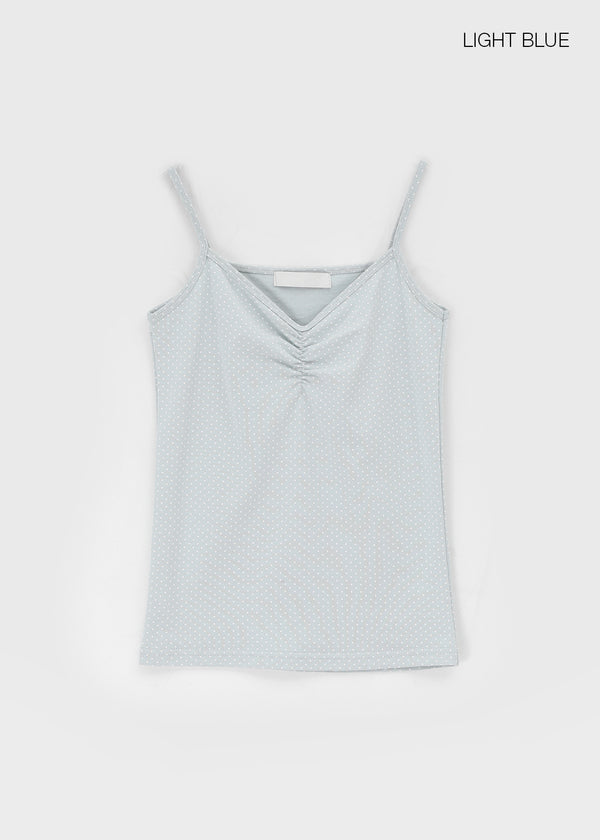 Ultnur Shirred Dot Tank Top
