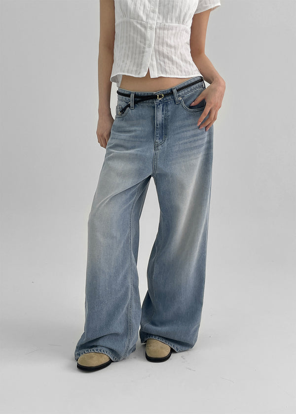 Kmong Slim Woven Leather Belt