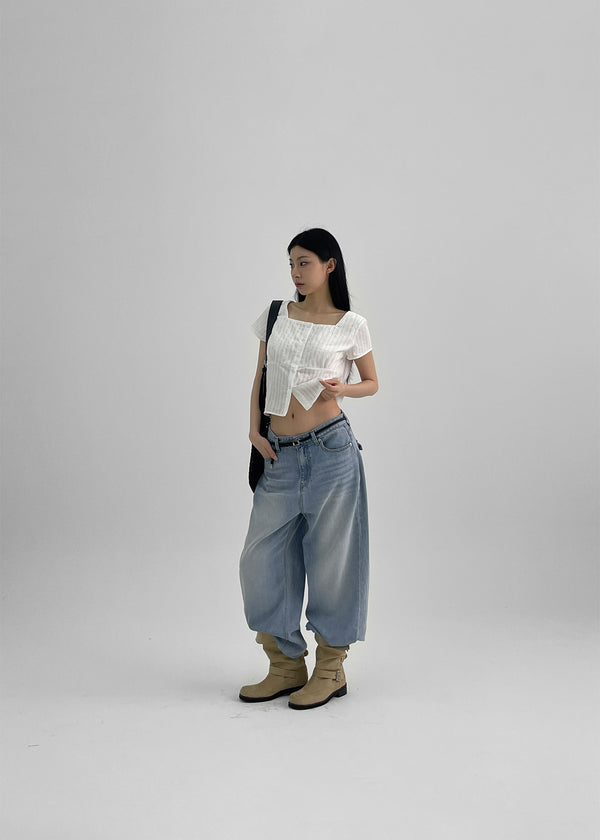 Kmong Slim Woven Leather Belt