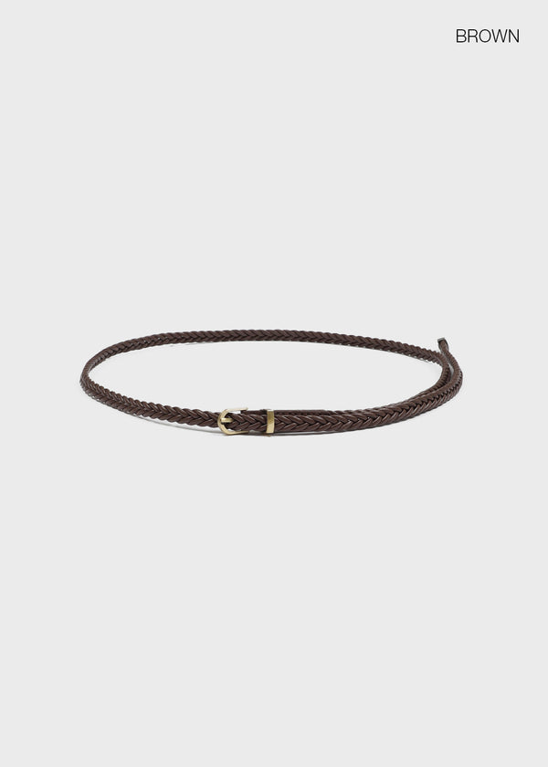 Kmong Slim Woven Leather Belt