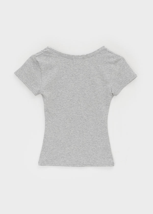 Dicuber Slim U-Neck Short Sleeve Tee