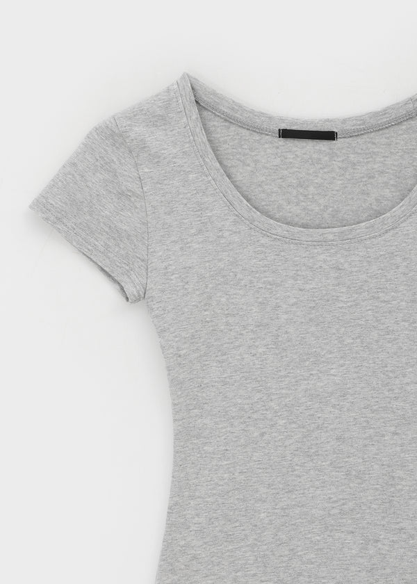 Dicuber Slim U-Neck Short Sleeve Tee