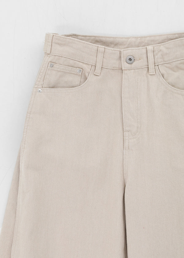 Wilep Folding Back Pocket Wide Cotton Pants