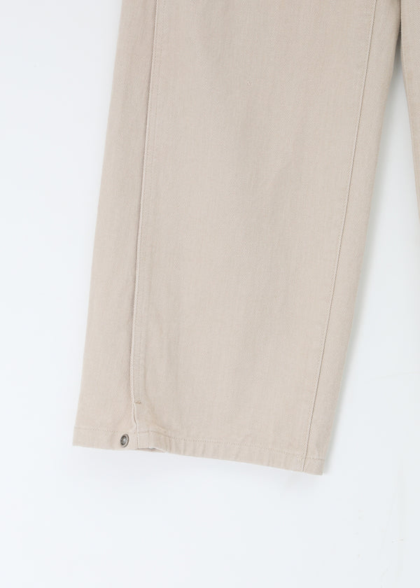 Wilep Folding Back Pocket Wide Cotton Pants