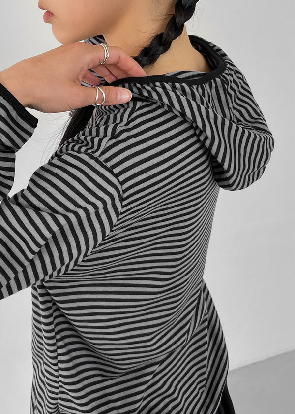 Dunang Summer Piping Stripe Hoodie