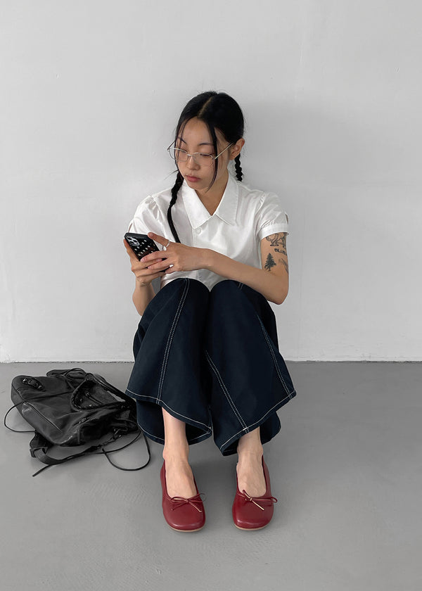 Hven Ribbon Round Flat Shoes