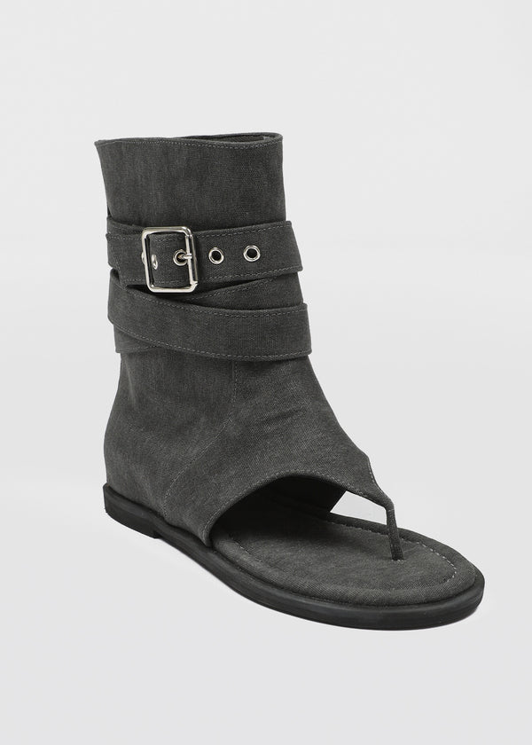 Nouton Linen Buckle Mid Boots