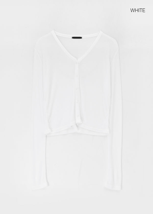 Fekle Tencel V-Neck Summer Cardigan
