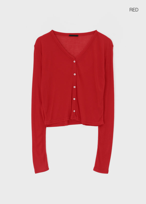 Fekle Tencel V-Neck Summer Cardigan