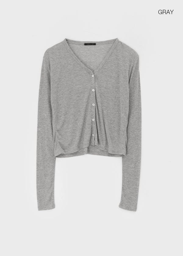 Fekle Tencel V-Neck Summer Cardigan