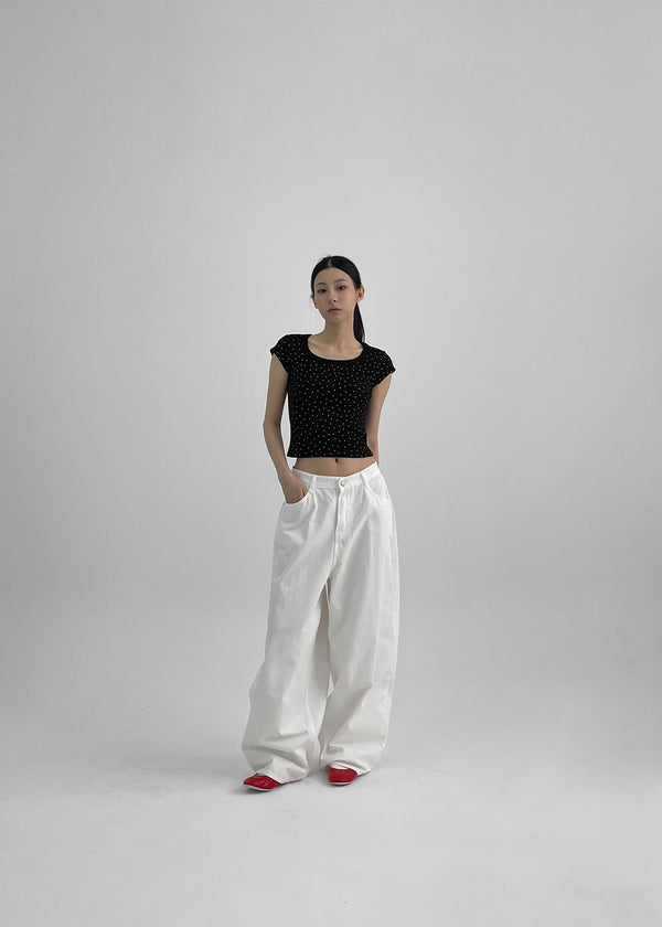 Fulton Back Pocket Balloon Wide Cotton Pants