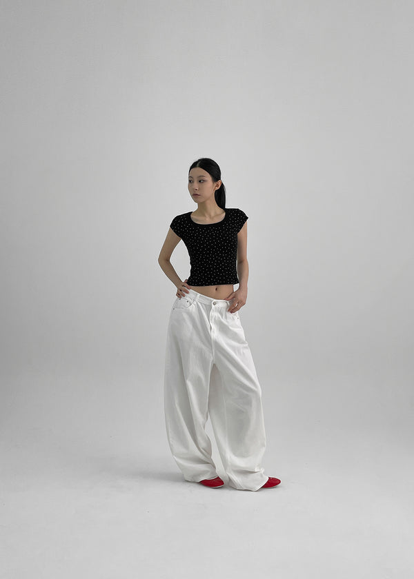 Fulton Back Pocket Balloon Wide Cotton Pants