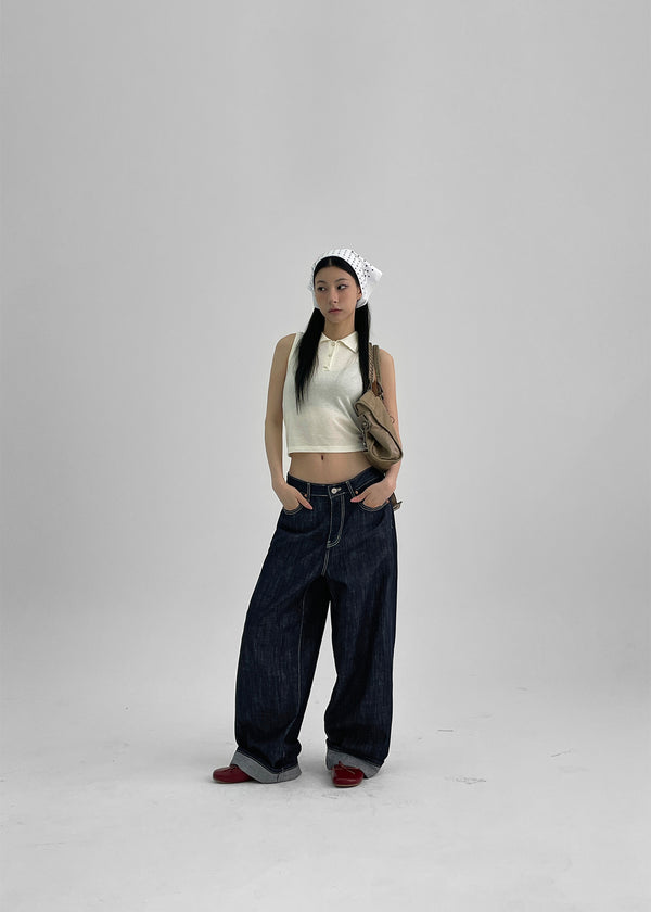 Levond Nonpade Weite Denim-Hose