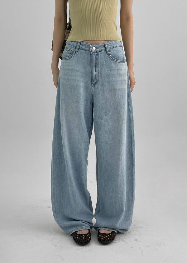 Elton Summer Washing Wide Denim Pants