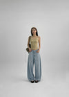 Elton Summer Washing Wide Denim Pants