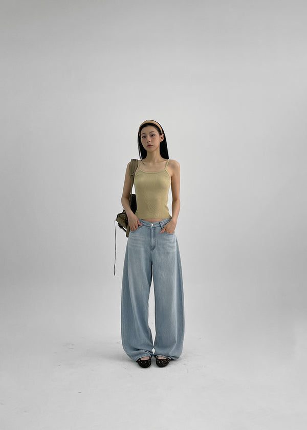 Elton Summer Washing Wide Denim Pants
