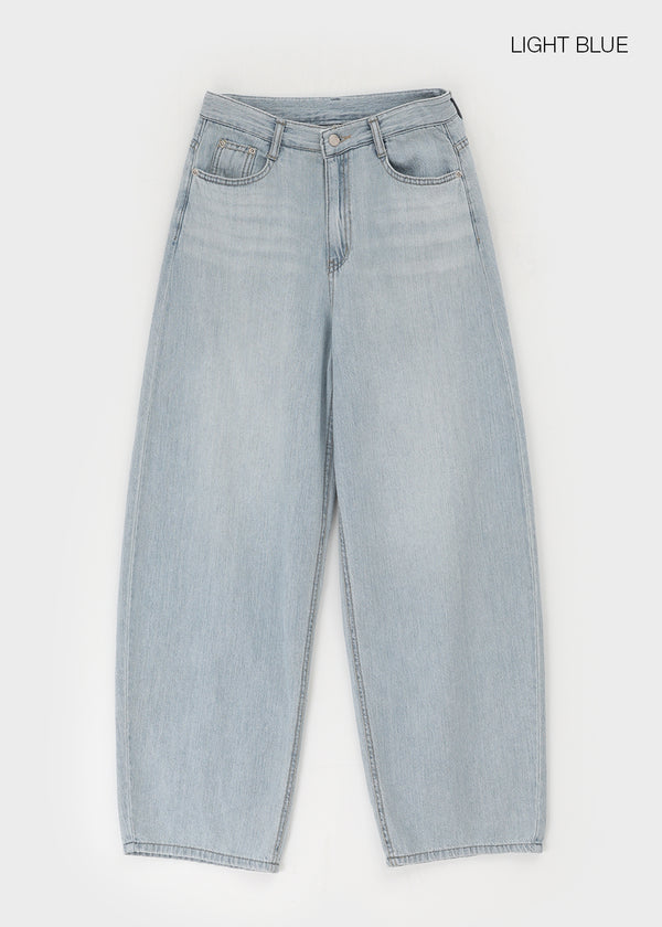 Elton Summer Washing Wide Denim Pants