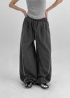 Parting Folding Line Nylon String Pants