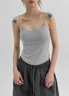 Tibolling Rounding String Sleeveless Top (Built-in Cap)