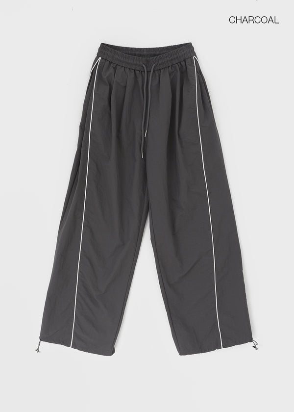 Parting Folding Line Nylon String Pants