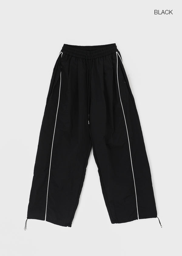 Parting Folding Line Nylon String Pants