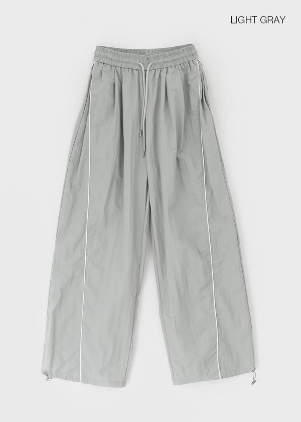 Parting Folding Line Nylon String Pants