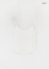 Tibolling Rounding String Sleeveless Top (Built-in Cap)