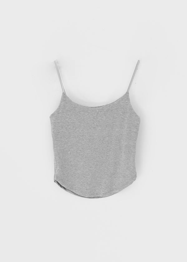 Tibolling Rounding String Sleeveless Top (Built-in Cap)