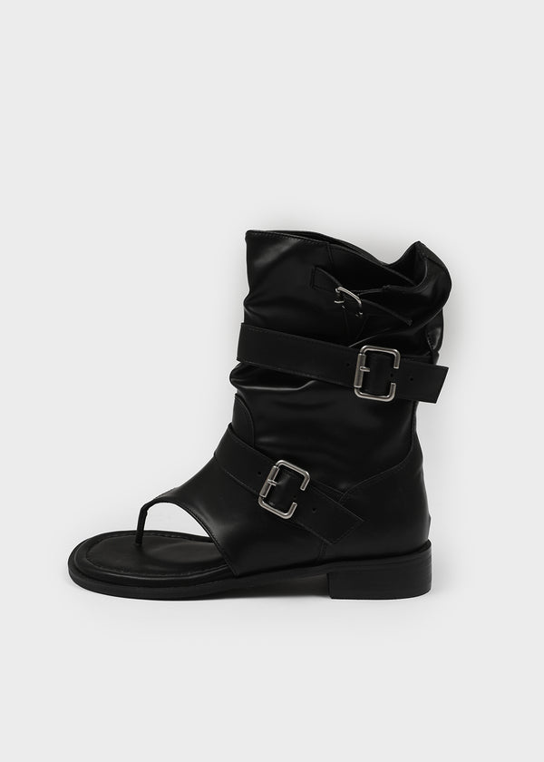 Redito Buckle Leather Slip-on Boots