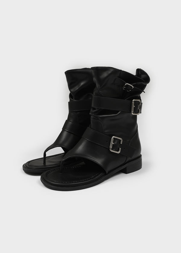 Redito Buckle Leather Slip-on Boots