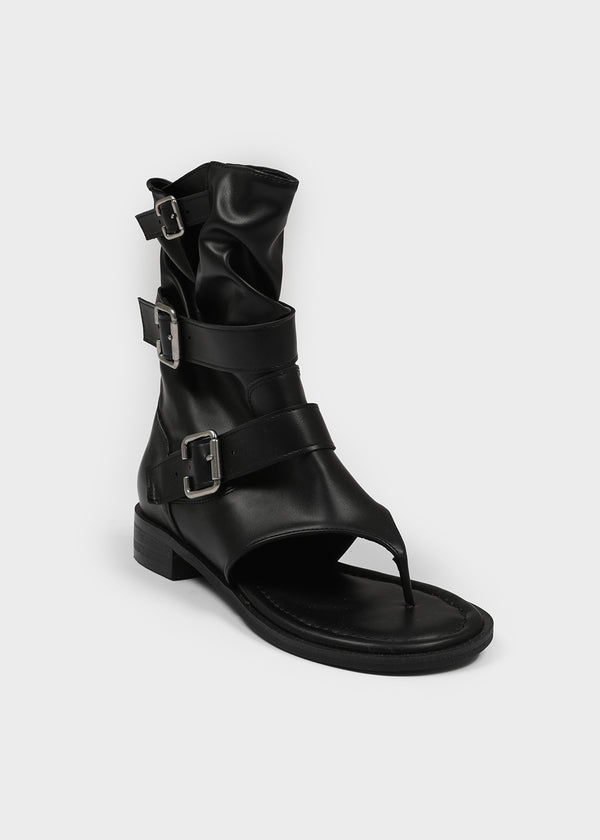 Redito Buckle Leather Slip-on Boots