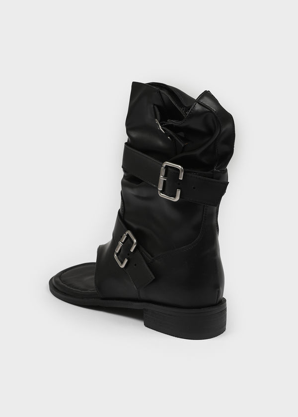 Redito Buckle Leather Slip-on Boots