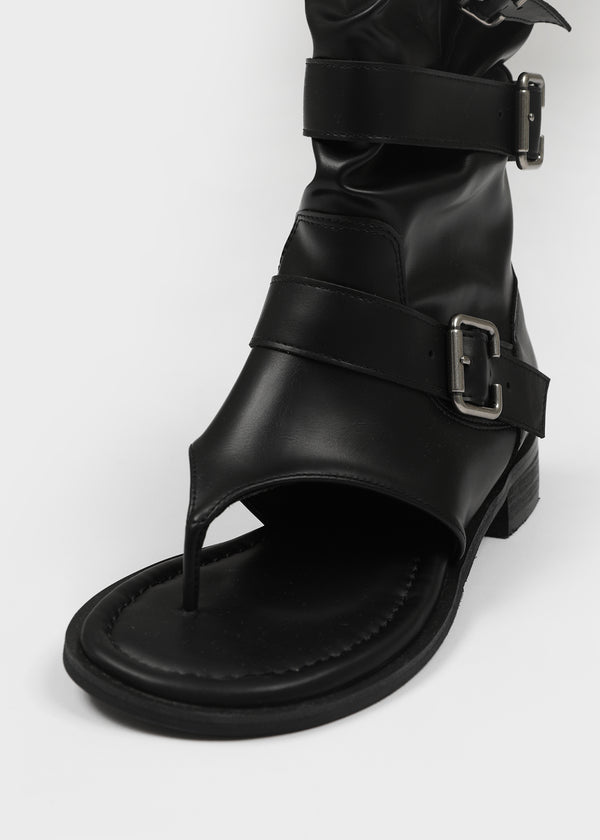 Redito Buckle Leather Slip-on Boots