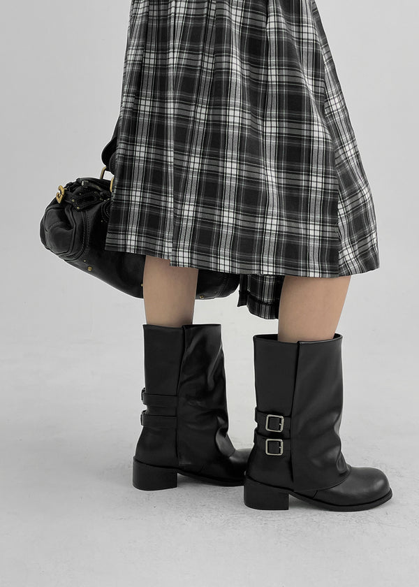 Decent Buckle Folding Mid Boots