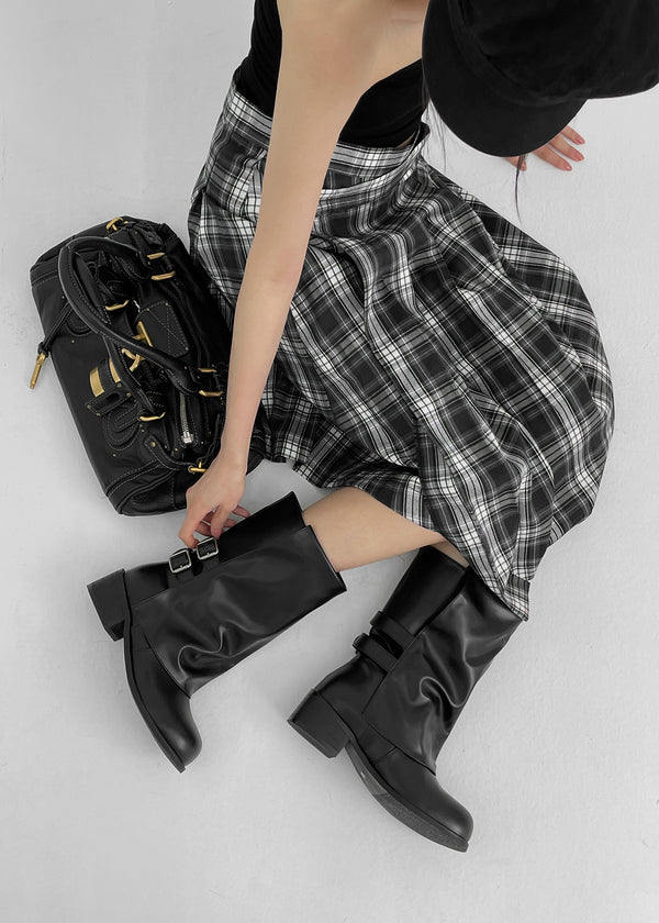 Decent Buckle Folding Mid Boots