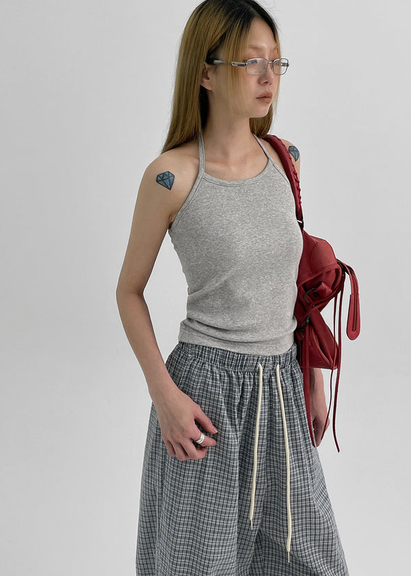 Creme Strap Halter Sleeveless Top