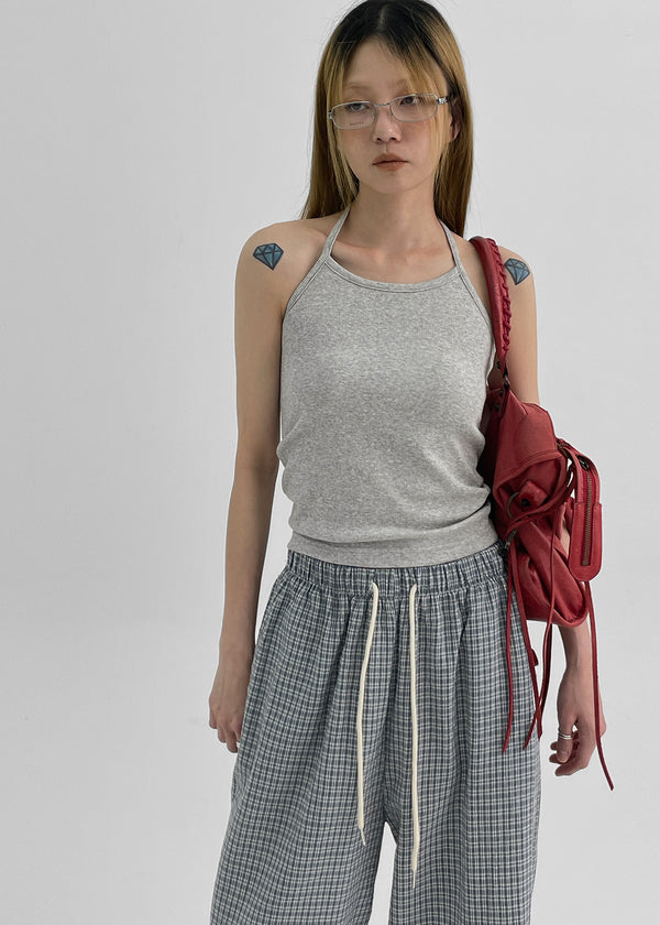 Creme Strap Halter Sleeveless Top