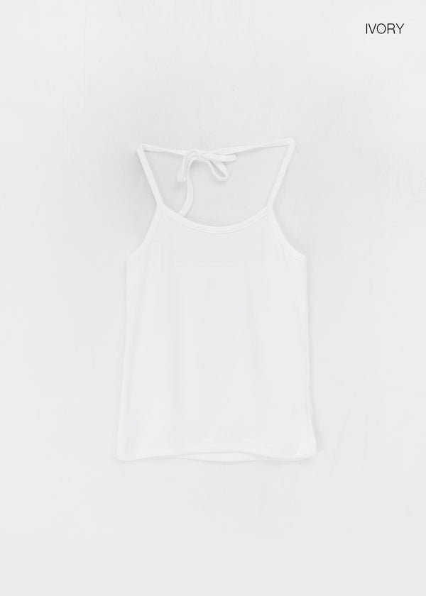 Creme Strap Halter Sleeveless Top