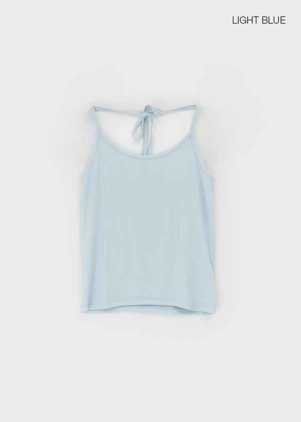 Creme Strap Halter Sleeveless Top