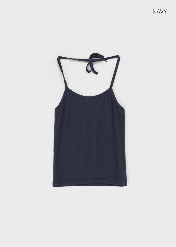 Creme Strap Halter Sleeveless Top