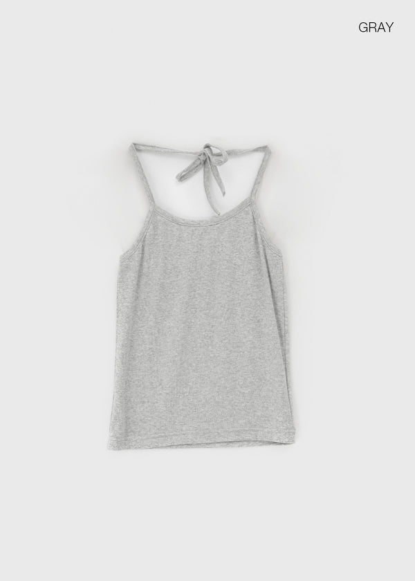 Creme Strap Halter Sleeveless Top