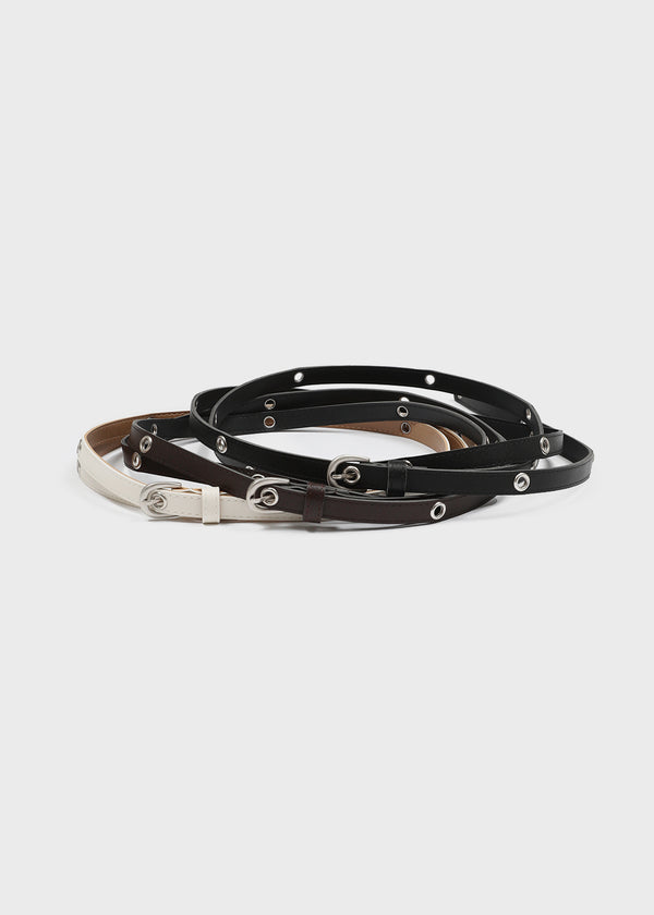Cuping Layered Double Eyelet Belt
