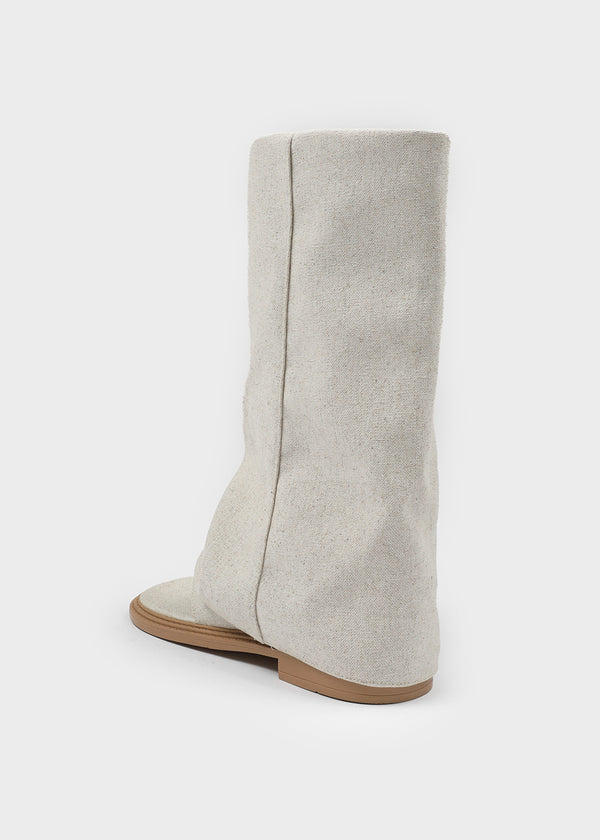 Selecty leather folding flip-flop middle boots