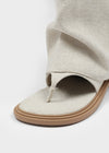 Selecty leather folding flip-flop middle boots