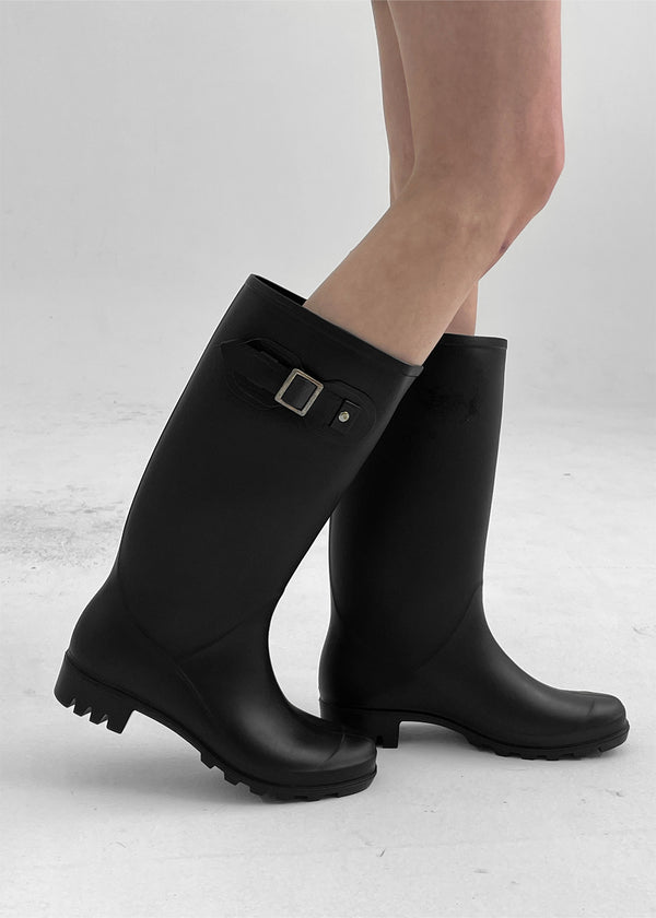 Love You Buckle Long Rain Boots